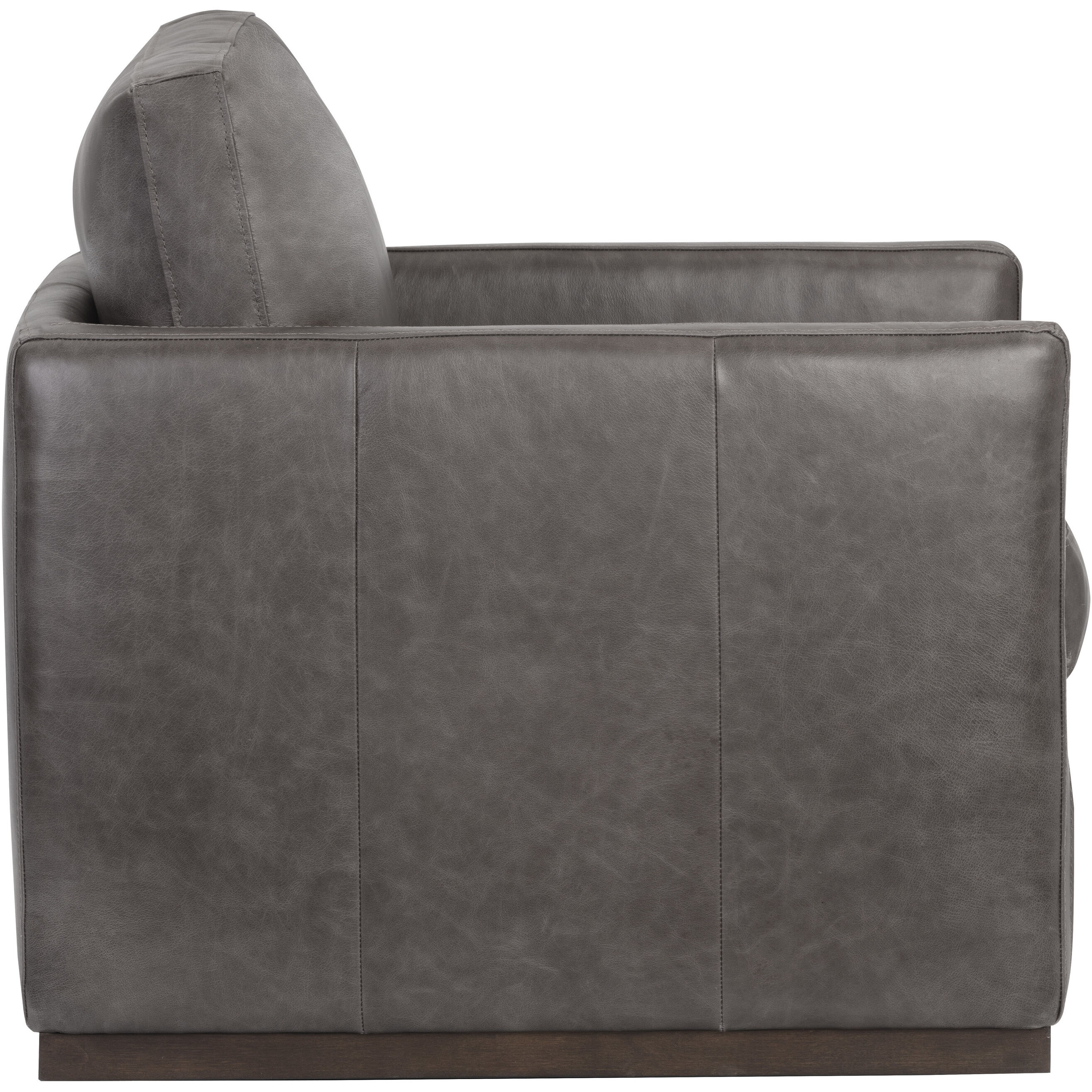 Portman Marseille Concrete Leather Swivel Lounge Chair, Swivel